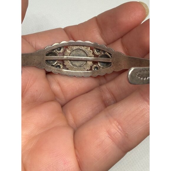 Vintage Small Royston Turquoise & Sterling Silver Handcrafted Cuff Bracelet - Picture 2 of 8